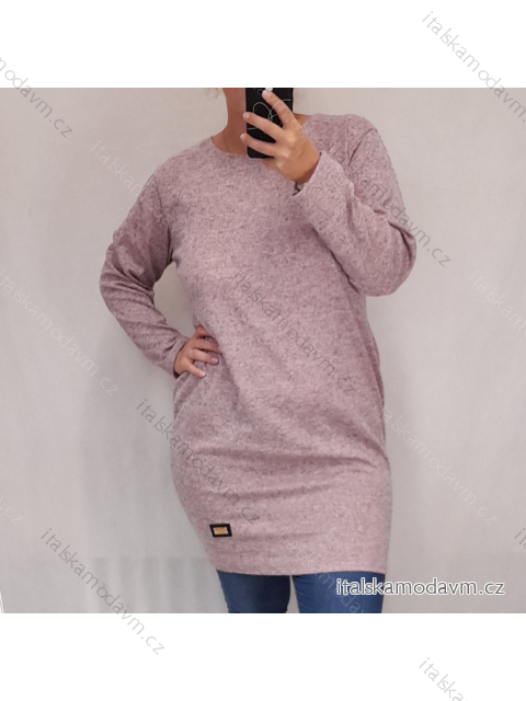 Šaty klasik teplé dlouhý rukáv dámské (2XL ONE SIZE) ITALSKÁ MÓDA IM321534/DR