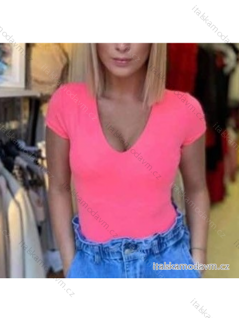 Tričko krátký rukáv dámské (s/m one size) ITALSKÁ MÓDA IMM211577/DR