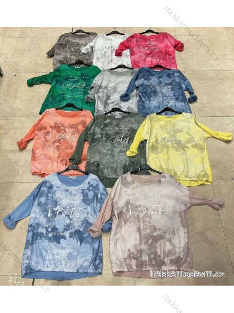 Tunika bavlněná dlouhý rukáv dámská (M/L ONE SIZE) ITALSKÁ MÓDA IMWM22416