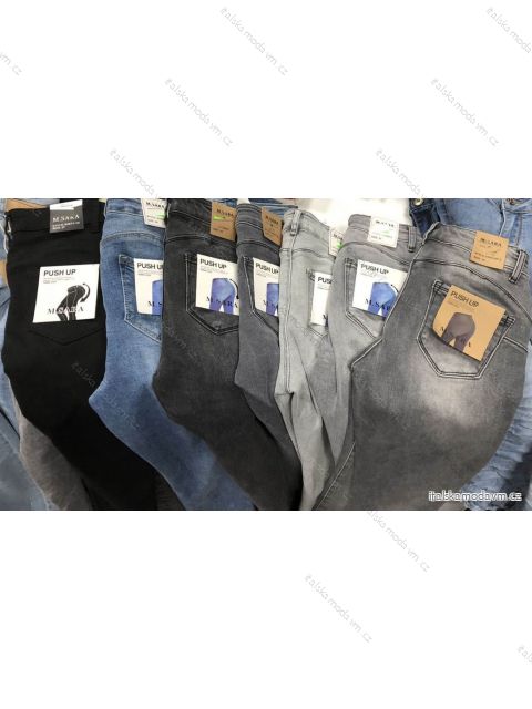 Rifle jeans dlhé push-up dámske nadrozmerné (29-38) M.SARA MA120MS2020 čierna 