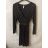 Šaty elegantný dlhý rukáv dámske (S/M ONE SIZE) TALIANSKA MÓDA IMWG21051/DR