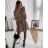 Šaty elegantní košilové 3/4 dlouhý rukáv dámské (S/M/L ONE SIZE) ITALSKÁ MÓDA IMWK21314/DR S / M / L béžová