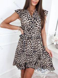 Šaty letní bez rukávů dámské leopard (S/M ONE SIZE) ITALSKÁ MÓDA IMWA215925/DRU