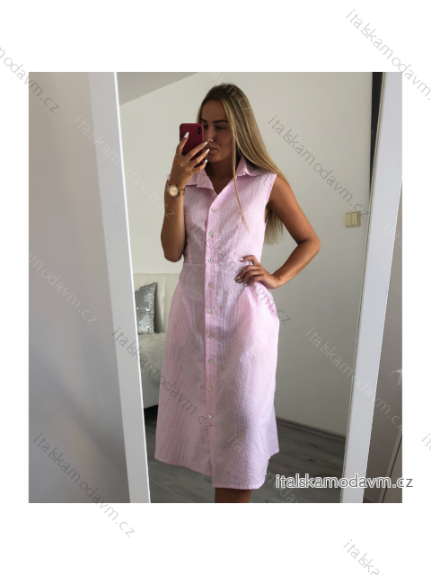 Šaty košilové široká ramínka dámské (S/M ONE SIZE) ITALSKÁ MÓDA IMWA215773/DR