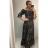 Šaty dlouhé letní žabičkované carmen přes ramena dámské leopard (S/M ONE SIZE) ITALSKÁ MÓDA IMWA216172-2/DR hnědá S/M