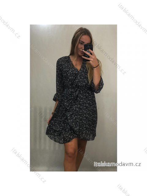 Šaty elegantné dlhý rukáv dámske (UNI S / L) TALIANSKÁ MÓDA IMWD21250/DR