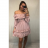 Šaty šifónové letné carmen na ramienka dámske (S / M ONE SIZE) TALIANSKÁ MÓDA IMWY21736/DR S / M svetlo ružová