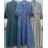 Šaty dlouhé košilové dlouhý rukáv dámské (S/M ONE SIZE) ITALSKÁ MÓDA IMWM216766/DR S/M tmavě zelená