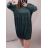 Šaty sametové dlouhý rukáv dámské nadrozměr (4XL/5XL ONE SIZE) ITALSKÁ MÓDA IMWQ21187/DR 5XL zelená