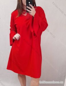 Šaty dlouhý rukáv dámské nadrozměr (3XL/4XL ONE SIZE) ITALSKÁ MÓDA IMWQ21211
