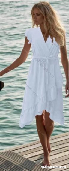 Šaty letní krátký rukáv dámské (S/M ONE SIZE) ITALSKÁ MÓDA IMWK21B21101