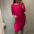 Šaty klasik dlhý rukáv dámske (XL/XXL ONE SIZE) TALIANSKÁ MÓDA IM321410/DR XL/XXL svetlo ružová