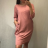 Šaty klasik dlhý rukáv dámske (XL/XXL ONE SIZE) TALIANSKÁ MÓDA IM321410/DR XL/XXL svetlo ružová