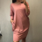 Šaty klasik dlhý rukáv dámske (XL/XXL ONE SIZE) TALIANSKÁ MÓDA IM321410/DR XL/XXL svetlo ružová