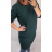 Šaty klasik krátky rukáv dámske (2XL/3XL/4XL) TALIANSKÁ MÓDA IM321245 / DUR smaragdová