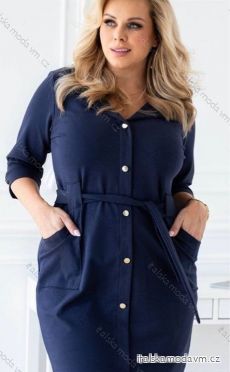 Šaty košilové dlouhý rukáv dámské nadrozměr (44-46-48-50) POLSKÁ MÓDA PMLM21013