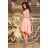 210-7 NICOLLE - šaty s delším hřbetem s krajkovým výstřihem - pastelově růžové
