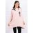 Bluza oversize z asymetrycznymi bokami ciemny pudrowy róż