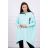Bluza oversize z asymetrycznymi bokami miętowa