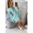 Bluza oversize z asymetrycznymi bokami miętowa