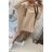Bluza oversize z asymetrycznymi bokami beżowa