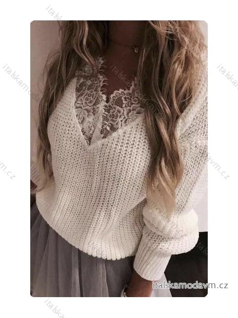 Svetr dlouhý rukáv dámský (S/M ONE SIZE) ITALSKÁ MÓDA IMWD2168946 růžová S/M