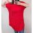 Tunika oversize krátky rukáv dámske (XL/2XL ONE SIZE) TALIANSKA MÓDA IM422361/DR XL/2XL Červené