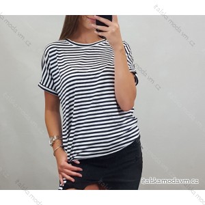 Tunika tričko krátký rukáv dámská proužek (uni s/l) ITALSKá MóDA IM520114