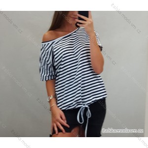 Tunika tričko krátký rukáv dámská proužek (uni s/l) ITALSKá MóDA IM520202