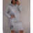 Šaty dlouhý rukáv s kapucí dámské (2xl/3xl ONE SIZE) ITALSKÁ MODA IM421588/DR Černá 2XL/3XL ONE SIZE