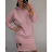 Šaty dlouhý rukáv s kapucí dámské (2xl/3xl ONE SIZE) ITALSKÁ MODA IM421588/DR Černá 2XL/3XL ONE SIZE