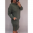 Šaty dlouhý rukáv s kapucí dámské (2xl/3xl ONE SIZE) ITALSKÁ MODA IM421588/DR Černá 2XL/3XL ONE SIZE