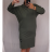 Šaty dlouhý rukáv s kapucí dámské (2xl/3xl ONE SIZE) ITALSKÁ MODA IM421588/DR Černá 2XL/3XL ONE SIZE