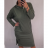 Šaty dlouhý rukáv s kapucí dámské (2xl/3xl ONE SIZE) ITALSKÁ MODA IM421588/DR Černá 2XL/3XL ONE SIZE