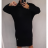 Šaty dlouhý rukáv s kapucí dámské (2xl/3xl ONE SIZE) ITALSKÁ MODA IM421588/DR Černá 2XL/3XL ONE SIZE