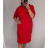 Šaty dlouhý rukáv s kapucí dámské (2xl/3xl ONE SIZE) ITALSKÁ MODA IM421588/DR Černá 2XL/3XL ONE SIZE