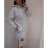 Šaty dlouhý rukáv s kapucí dámské (2xl/3xl ONE SIZE) ITALSKÁ MODA IM421588/DR Černá 2XL/3XL ONE SIZE