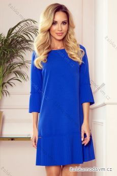 228-8 LUCY - pleated comfortable dress - Royal Blue NMC-228-8