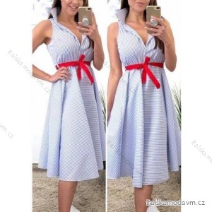 Šaty plátěné bez rukávu dlouhé dámské  (uni s/m) ITALSKá MóDA IMM20BR8444R