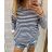 Mikina tunika oversize stahovací tenká jarní dámská proužek (uni s/m/l) ITALSKá MóDA IM518226