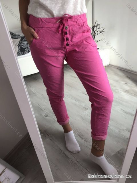Kalhoty dlouhé strečové dámské (S/M/L ONE SIZE) ITALSKÁ MÓDA IM322059/DR