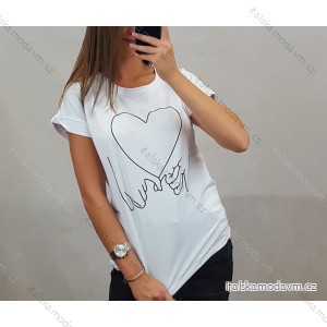 Tričko krátký rukáv dámské srdce (uni s/m) turecká MODA IMT20300