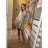 Šaty letní carmen přes ramena dlouhý rukáv dámské (S/M ONE SIZE) ITALSKÁ MÓDA IMWK21306/DR světle růžová