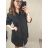 Košile oversize dlouhý rukáv dámské nadrozměr (2XL/3XL OEŇE SIZE) ITALSKÁ MODA IMD22062/DR černá