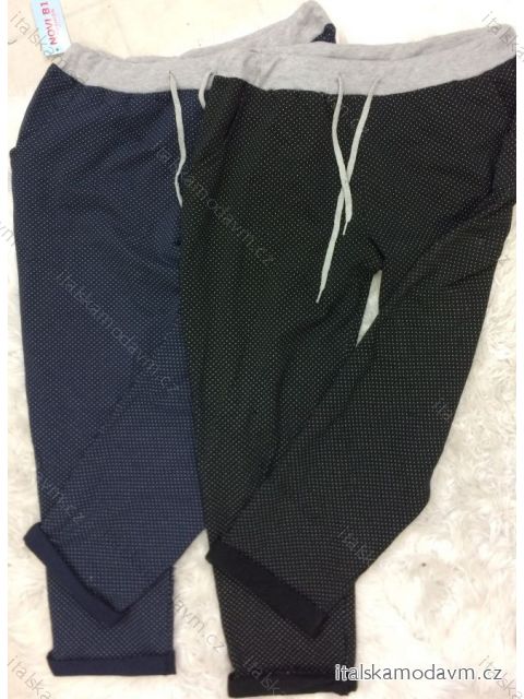 Tepláky dlouhé dámské nadrozměrné puntik (uni xl/2xl) ITALSKá MODA IMB20066