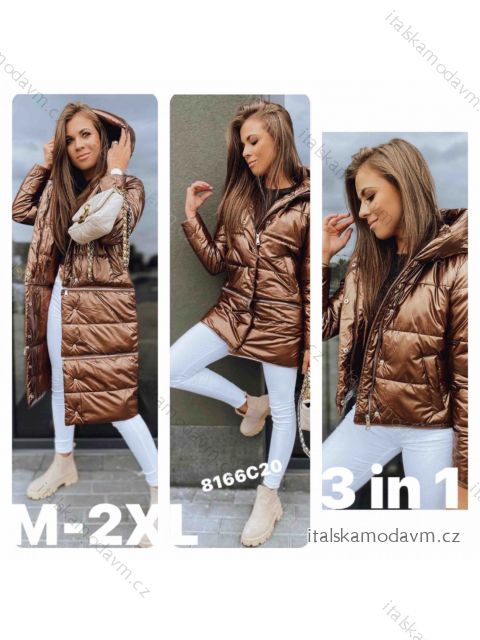 Kabát bunda zimní třídílná na zipy dámská (M-2XL) POLSKÁ MÓDA HKW218166C20 Černá XL