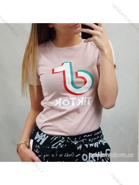 Tričko krátký rukáv dámské tik tok (uni s/l) ITALSKá MóDA IM420851/DR