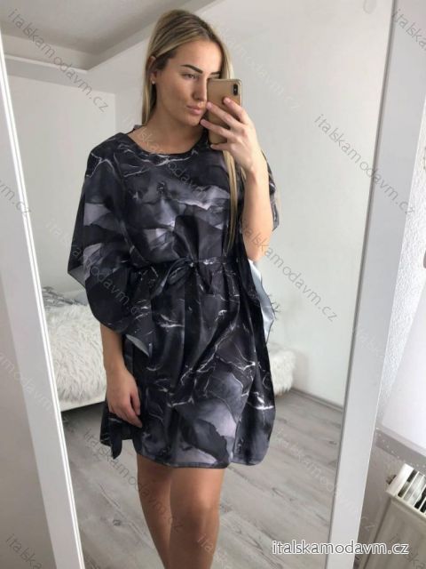 Šaty motýlkové krátký rukáv dámské (S/M ONE SIZE) ITALSKÁ MÓDA imwe221179/DR