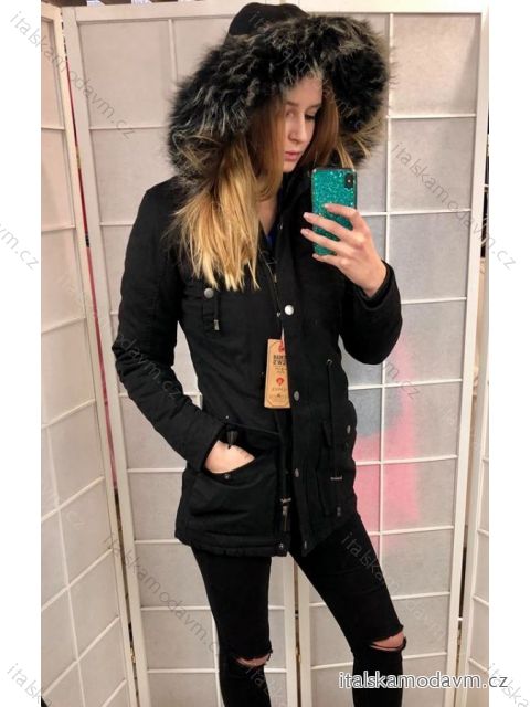 Kabát parka zimná s kožušinou (m-3XL) EMT-ALNWICK EMT18019/DR