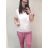 Tunika se zavazováním krátký rukáv dámská nadrozměr (2XL/3XL ONE SIZE) ITALSKÁ MODA IM422420 bílá 2XL/3XL